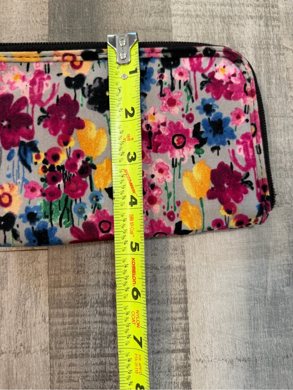 Thirty-One Floral Makeup Bag & Matching Wallet Wristlet Set Gray Pink Blue - Picture 11 of 12